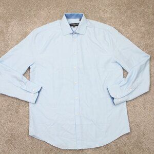 Society of Threads Shirt Mens 15-15 1/2, 33-34 Medium Blue Slim Fit Long Sleeve‎